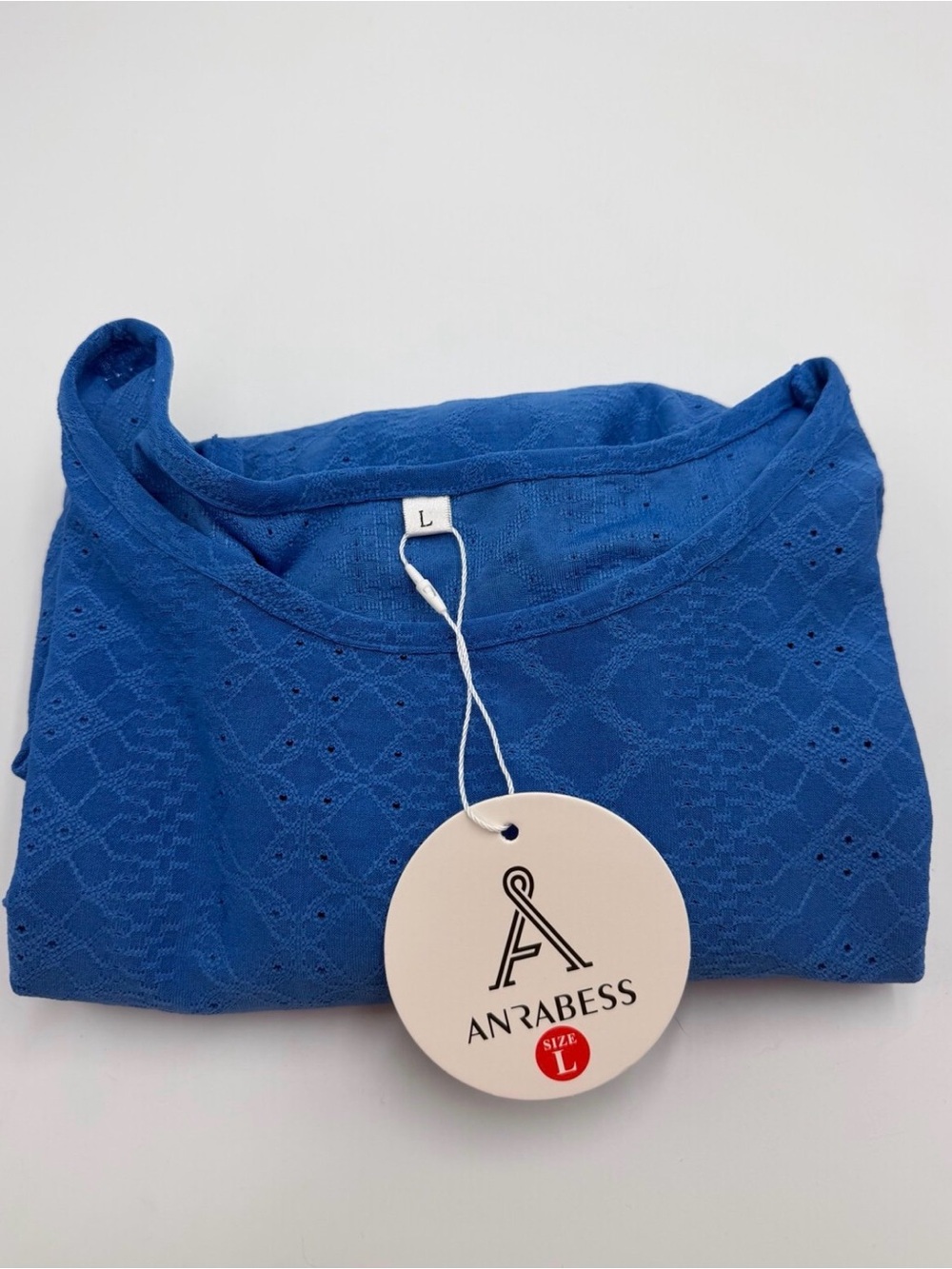 ANRABESS Women’s Sleeveless Eyelet Swim Cover Up Dress Blue Size Large NWT - Picture 6 of 6